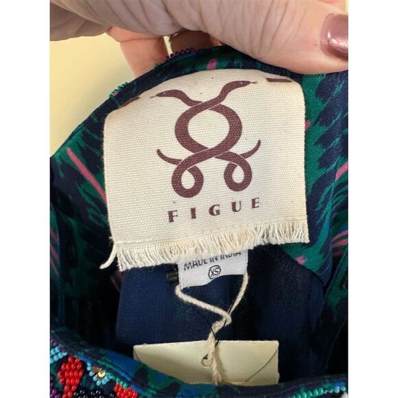 Blue Patterned Midi Dress - Picture 7 of 9